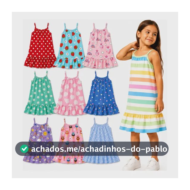 Kit 4 Vestidos Infantil Alcinha Menina Sortido Verão 1 Ao 8 Sortido Divertido 8
