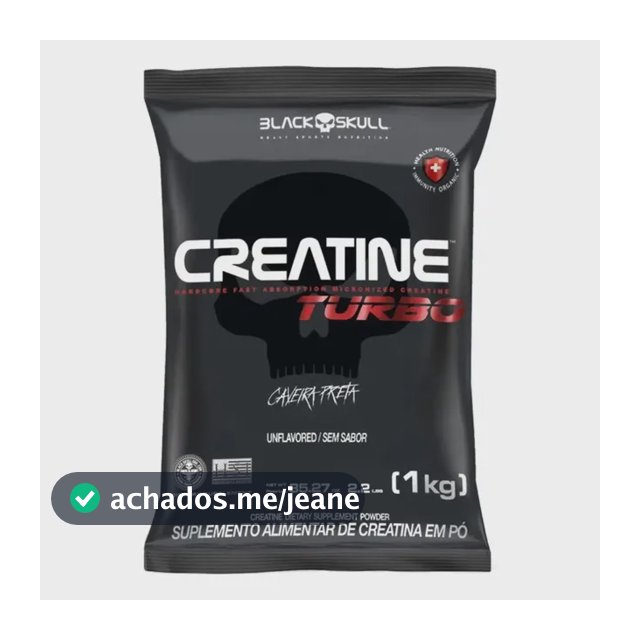 Creatina Black Skull Caveira Preta Turbo em pó Sem sabor x 1kg