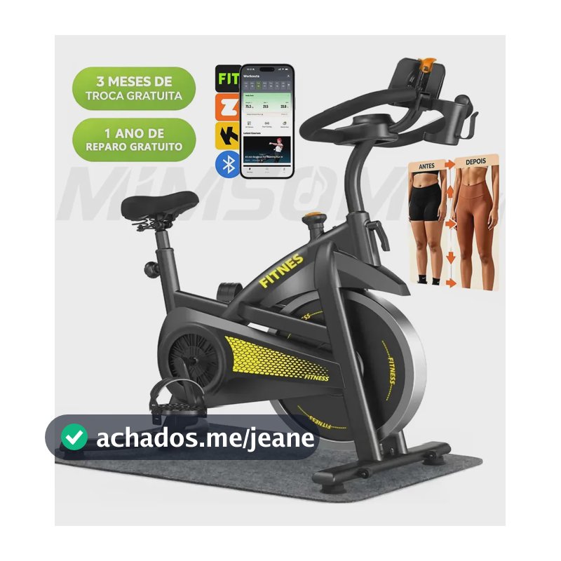 Bicicleta Ergométrica Spinning Mimsom Com Bluetooth e Volante de 15kg