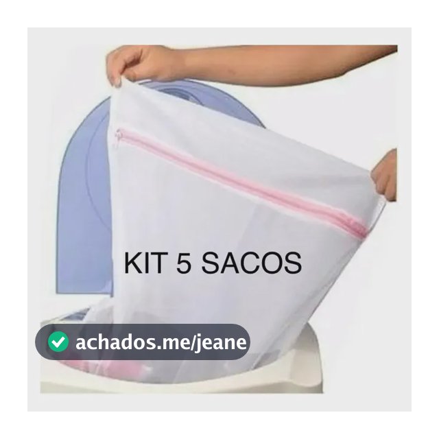 Kit 5 saquinhos de lavar roupas delicadas com zíper LT11936S Premium Saco Lava Roupa