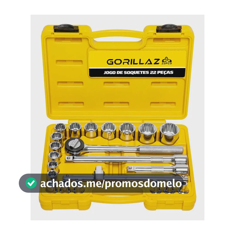 Jogo De Soquete 1/2 Pol Catraca Reversível 22 Peças Com Maleta Grz-22p Gorillaz