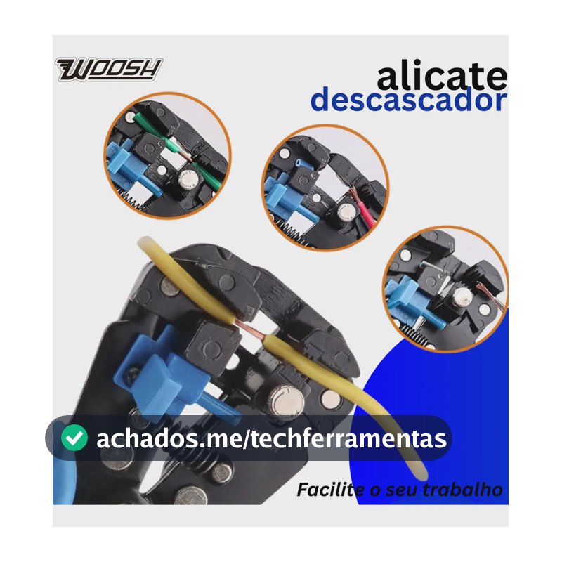 Alicate decapador descascador e crimpador de fios automático Portátil Woosh