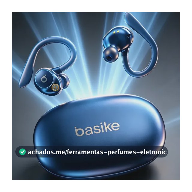 Basike Fone de Ouvido Bluetooth 5.4 TWS com Ear Clip e Gancho, Som HiFi com Graves Potentes e 3D, 10h Bateria e Carga Rápida, ENC, IPX6 – Perfeito para Academia e Corrida