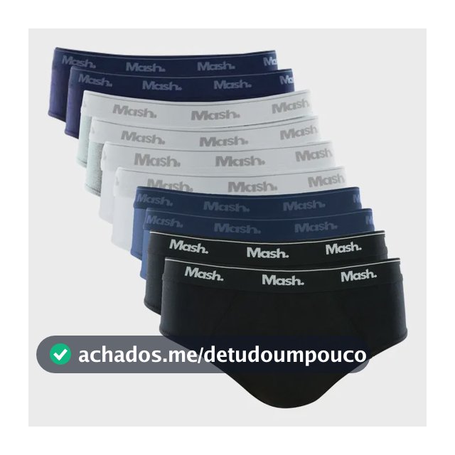 Kit 10 Cuecas Mash Masculino Slip Algodão Cotton Original