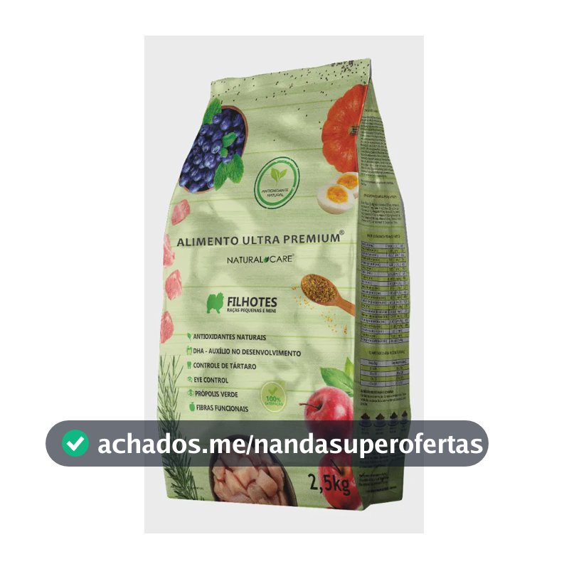 Ração Seca Super Premium Cães Filhotes Pequenas 2.5kg Naturalcare