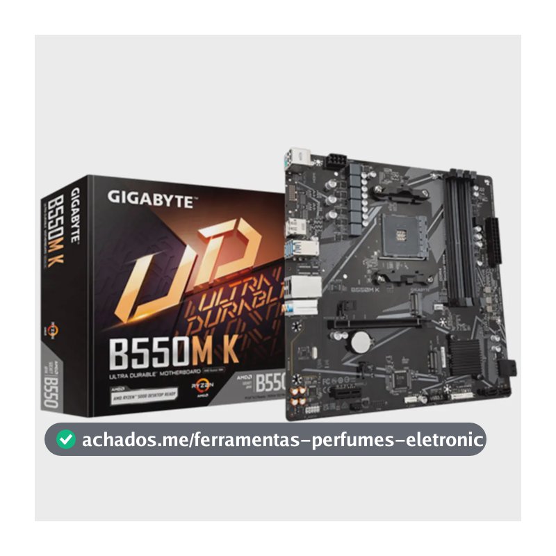 Placa-Mãe Gigabyte B550M K para AMD Ryzen, DDR4 e Socket AM4