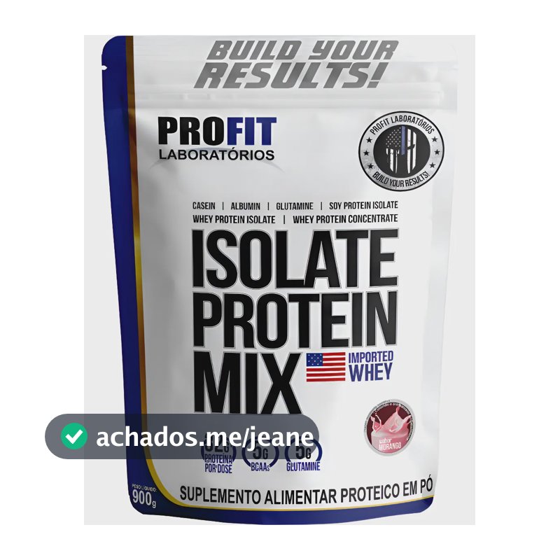 Isolate Protein Mix Sabor Baunilha X 900g Suplemento En Pó Profit Laboratórios