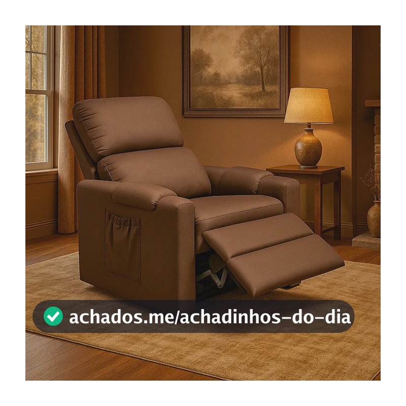 Poltrona Cadeira Glória Mamãe E Papai Com Encosto Macio Reclinável E Retrátil Para Sala De Descanso E Amamentação Cor Marrom