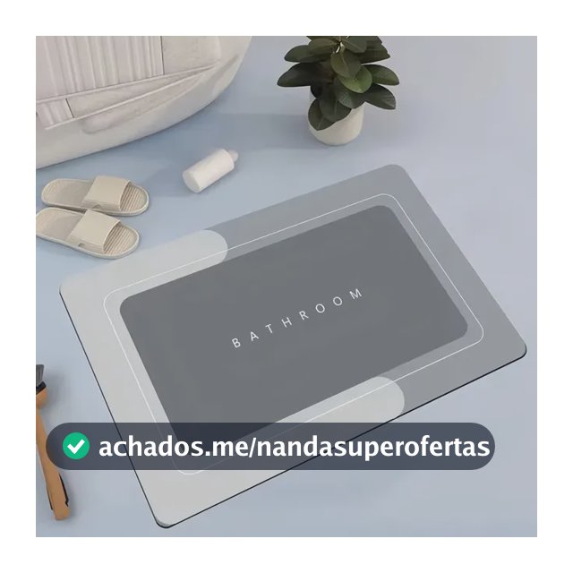 Kit 2 Tapete Mágico Antiderrapante Ultra Absorvente Banheiro Tapete Banheiro Cinza Kit 2 Tapete Retangular