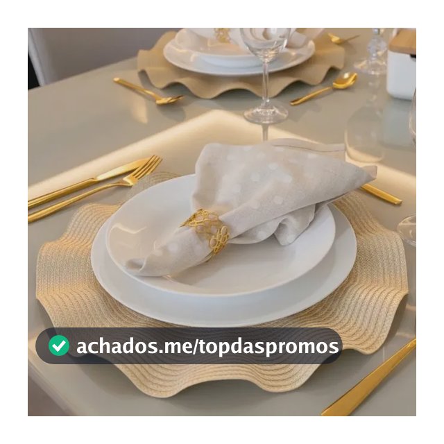 Jogo Americano 6 Peças Ondas Redondo Ondulado Premium Luxo