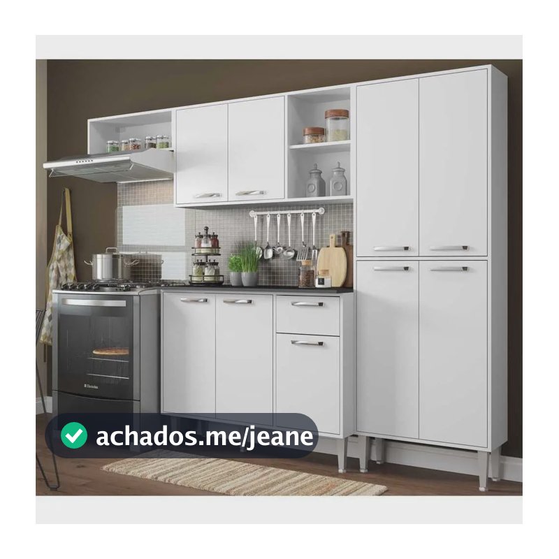 Cozinha Compacta Xangai 9 Portas Multimóveis Branco Cor Branco Premium