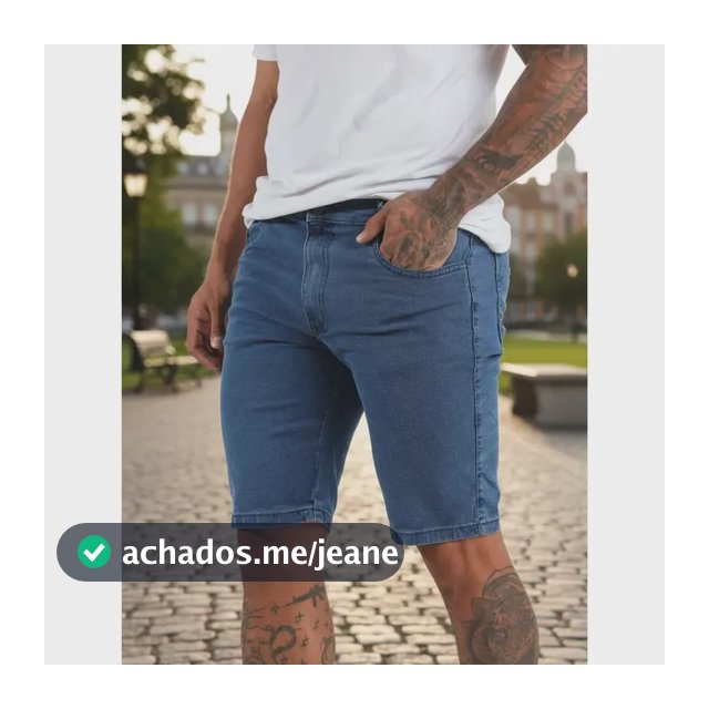 Bermuda Jeans Masculina Skinny Com Super Lycra Linha Premium