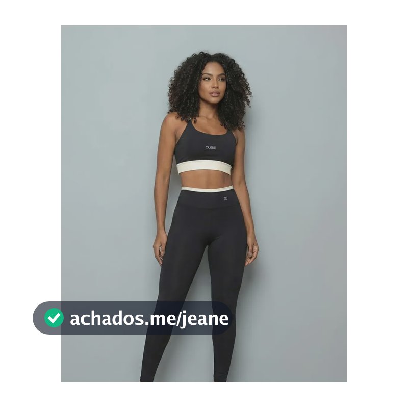Conjunto Fitness Academia Calça E Top Zero Transparência Preto/branco Liso Gg