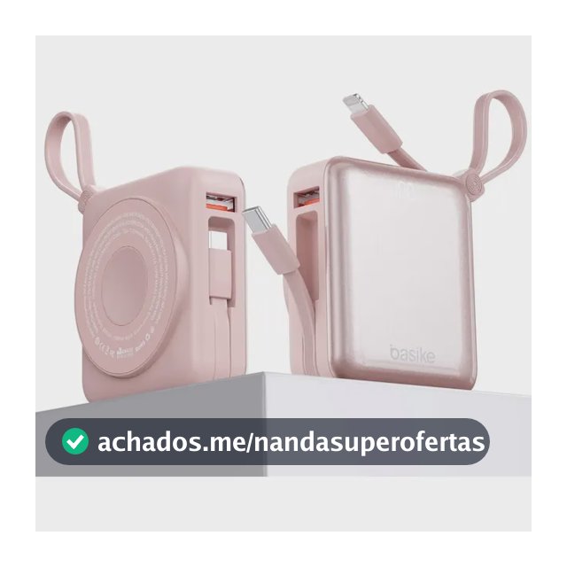 Power Bank Basike 10.000mAh Magsafe com Display para iPhone e Samsung
