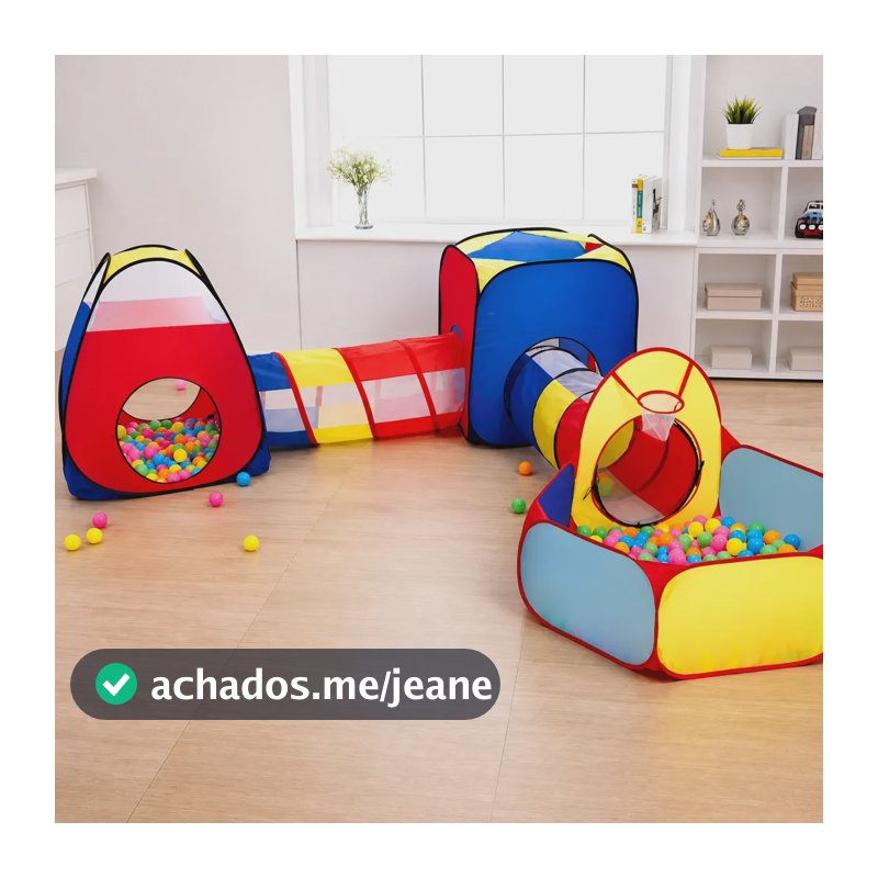 Barraca Infantil 5 Em 1 Tenda Túnel Piscina Bolinhas Criança Vermelho