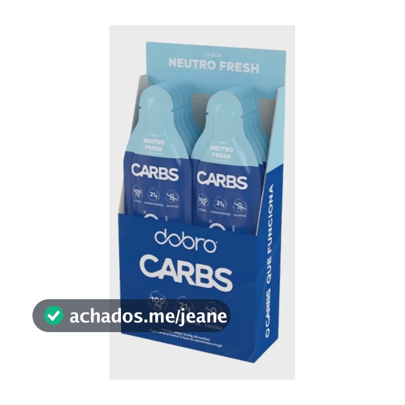 Suplemento em gel Dobro CARBS Carboidratos sabor neutro Sem Cafeína 10x30g