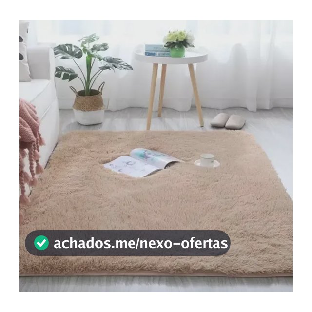 Tapete Carpete Sala Peludo Quarto Saldão 1,5x2 Luizatex Cor Bege Desenho do tecido Pelo Alto