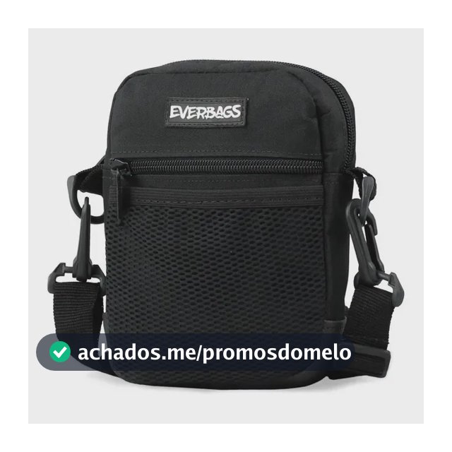 Shoulder Bag Preta Redinha Everbags Tira Colo Necessaire Cor Preto