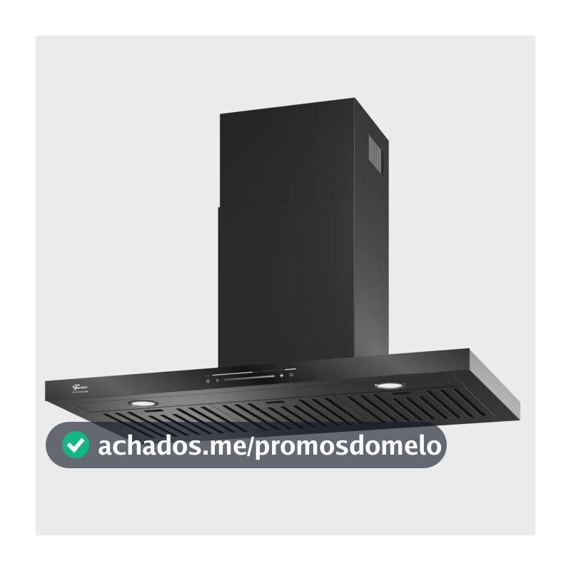 Coifa De Parede Fischer Platinium 90 Cm Preto Controle Gesto Promo Wave