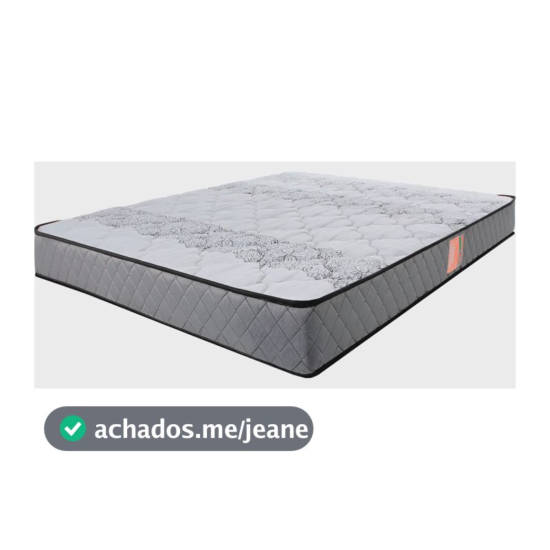 Colchão Casal Ortopédico Firme Espuma D33 Antialérgico Cor Cinza BF Colchões
