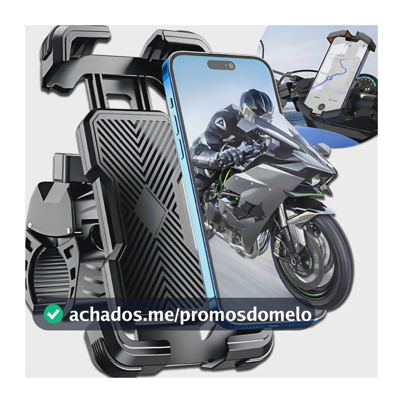 Suporte Celular Moto Bicicleta Guidão Bike Garra Resistente Reforçado Qualidade Ajustável Rotação 360° Gurumania