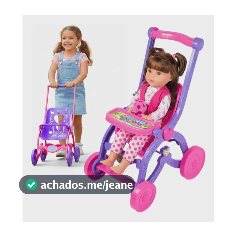 Carrinho De Boneca Bebê Reborn Brinquedo Menina Desmontável Lilás/rosa