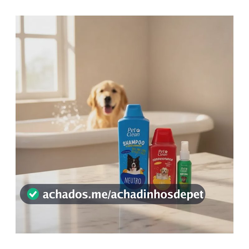 Kit Shampoo Condicionador Perfume Cães Banho Pet Clean Pop