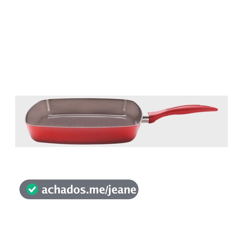 Frigideira Grill Ceramic Life Smart 24x22cm Vermelha Brinox Vermelho