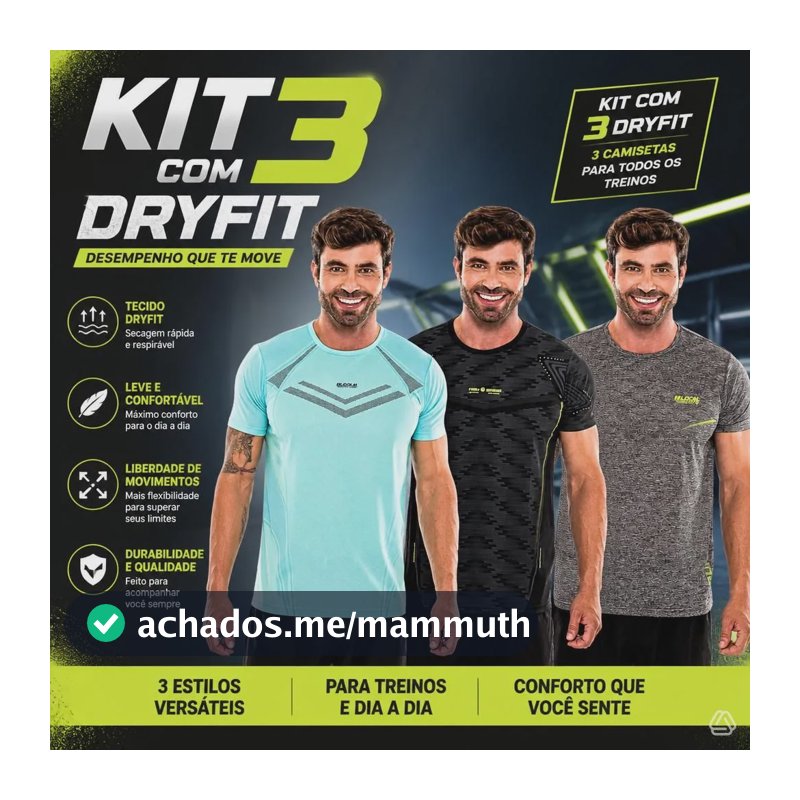 Kit Com 3 Camisetas Dry Fit Masculino Treino Moda Premium