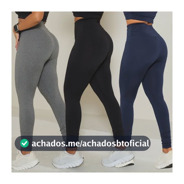 Kit 3 Calças Legging Feminina Cintura Alta Academia Fitness