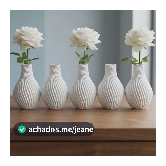 Kit 5 Vasos Decorativos Modernos Enfeite Mesa Sala Estante Branco