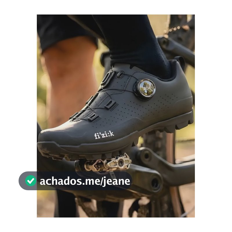 Sapatilha Bike Mtb Fizik X5 Terra Atlas Fecho Boa Pedal Clip Preto Liso 42 Br Aperto Em Movimento