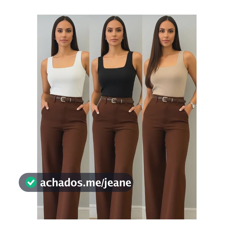 Kit 3 Peças Regata Alça Larga Decote Quadrado Forrada Suplex Branco/preto/bege G