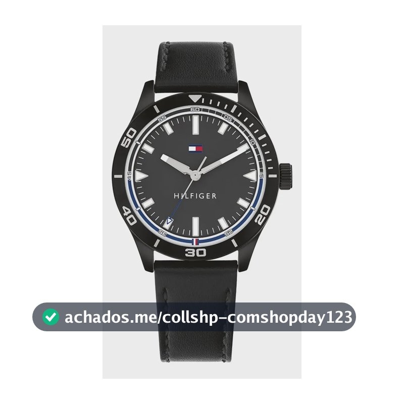 Relógio Tommy Hilfiger Toc Masculino Em Couro Preto 1791819 Preto