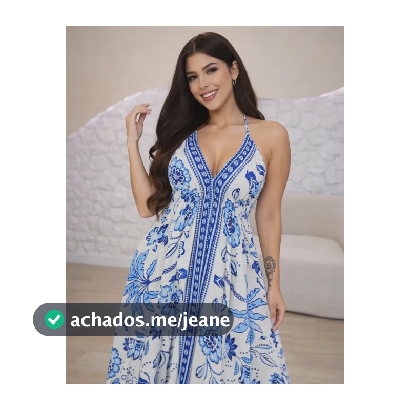 Vestido Longo Indiano Frente Única Moda Feminina Chic Azul Único