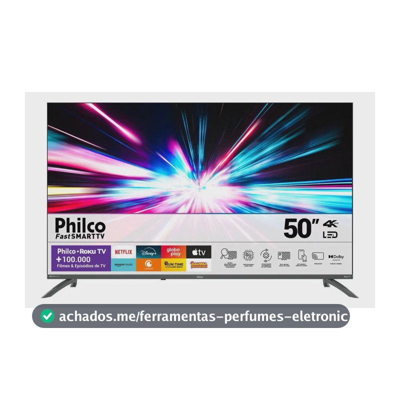 Smart TV 50” Philco PTV50VA4REGB Roku TV LED Dolby Audio