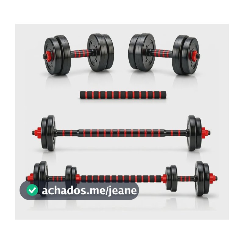 Kit Halteres E Anilhas Ajustáveis Academia 15kg Mkfit Preto