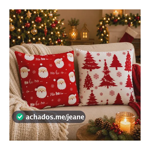 Kit 2 Capas De Almofada Natal 45x45cm Decorativa Fofa Natal Sortidas