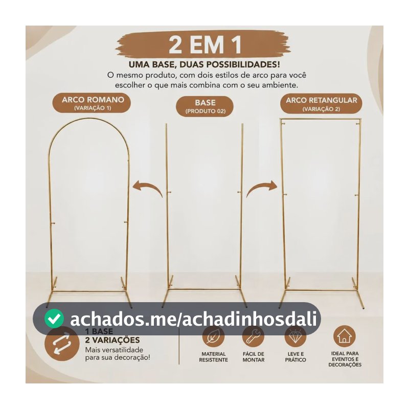 Novidade !!! Arco 2 Em 1 - Arco Painel Romano / Retangular E