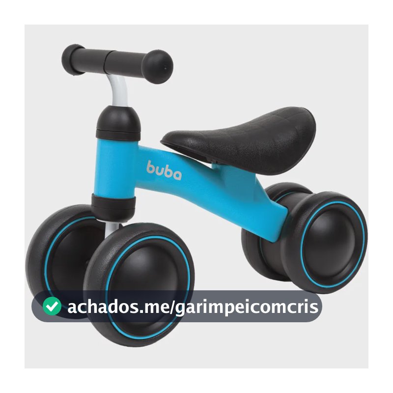 Bicicleta De Equilíbrio 4 Rodas Azul - Buba