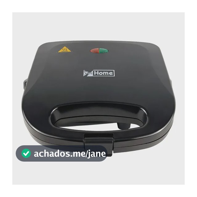 Sanduicheira Grill Antiaderente Preta 750W SAN004 - Seven Home
