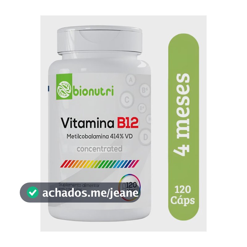 Vitamina B12 Metilcobalamina 9,94mcg 414% Vd 120 Cápsulas Sem Sabor
