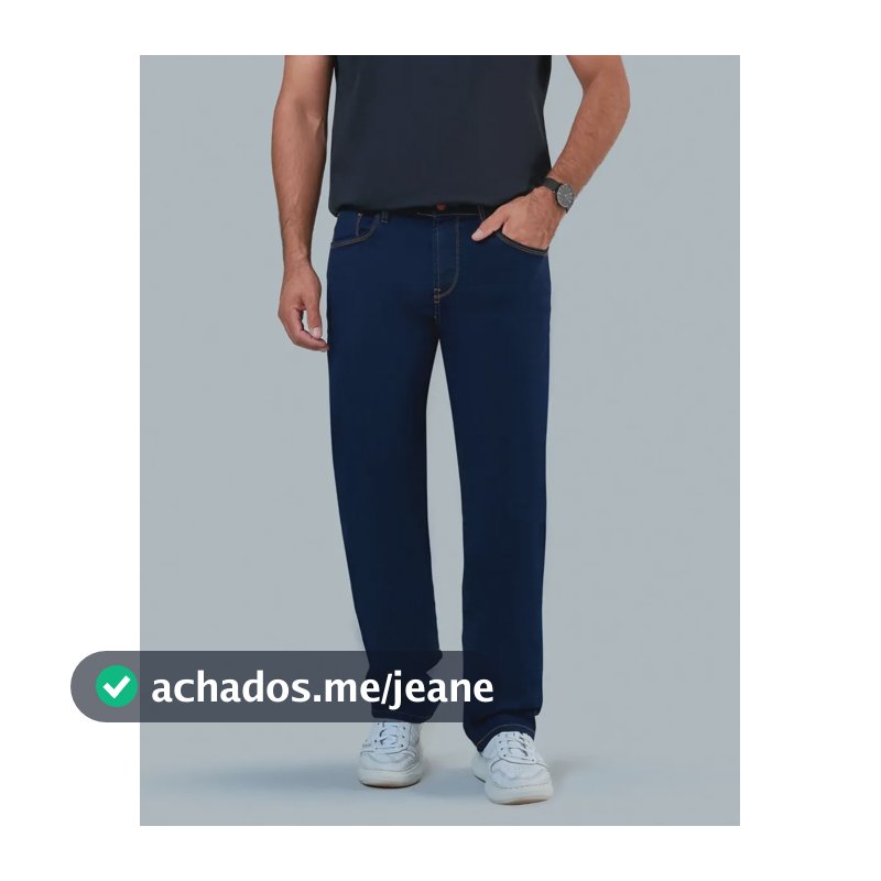 Calça Jeans Tradicional Masculina Jeans Escuro Corte Reto Jeans Escuro 40