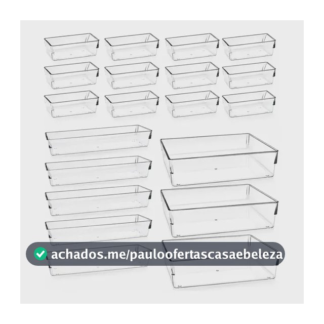 Kit Organizador de Acrílico para Maquiagem e Gavetas com 21 Peças