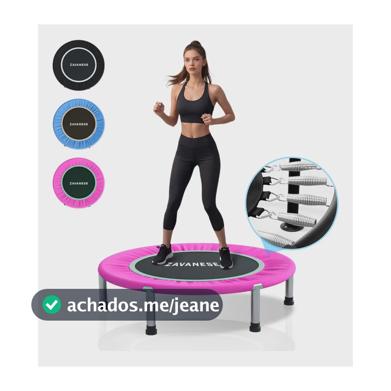 Trampolim Jump Profissional Com Capa Saia Diâmetro 1 M 200kg Rosa-chiclete