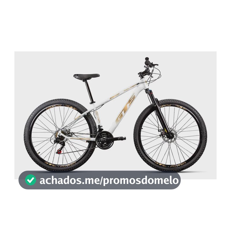 Bicicleta Aro 29 Gts Power 24 Marchas Alumínio Freio A Disco Branco Com Bronze 17