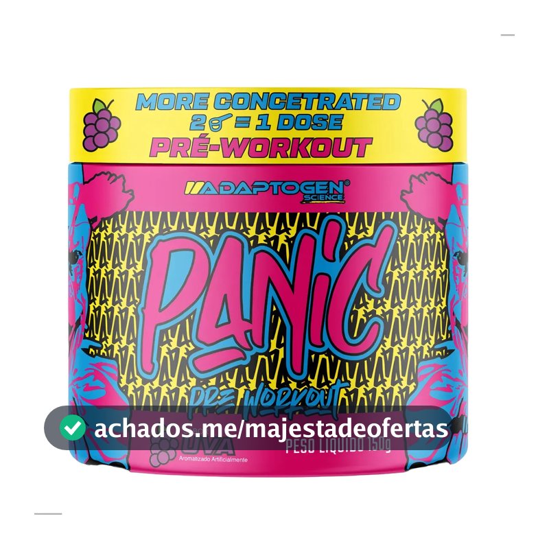 Suplemento em pó Adaptogen Science Pré Treino Beta-alanina Panic sabor Uva x 150g