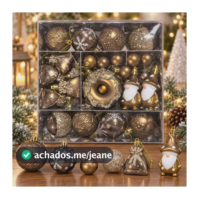 Kit 60 Bolas E Enfeites Para Árvore De Natal Marrom-claro Christmas Ornaments