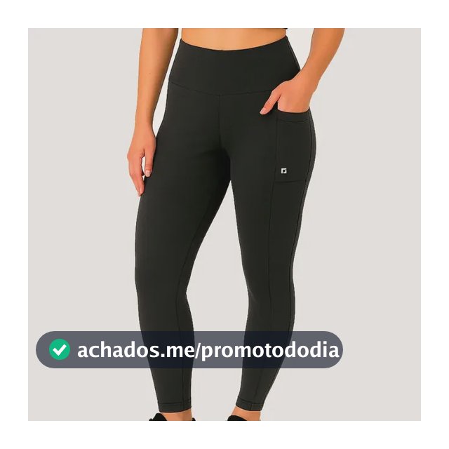 Calça Legging Feminina C Bolsos Zero Transparência Cós Alto