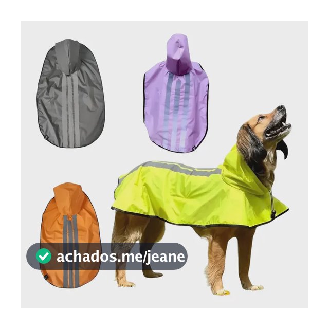 Capa De Chuva Pet Cao Emborrachada Golden Porte Grande X X G